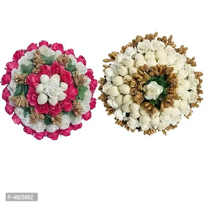 Stylish Multicoloured Paper Flower Gajra For Women And Girls - 2 Pieces