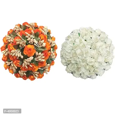 VinshBond Artificial Paper flower Bun Gajra Juda Maker/Gajra Hair Accessories for Women - Pack-02 (Multicolour)