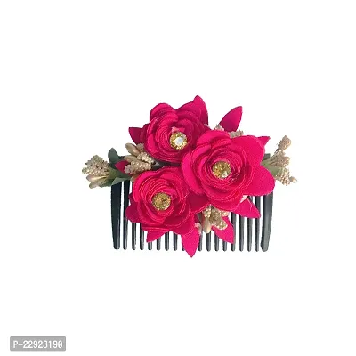 VinshBond Fancy Flower Hair  Comb For Woman  Girls Hair Accessories for Women in Multicolor (Pack 01)