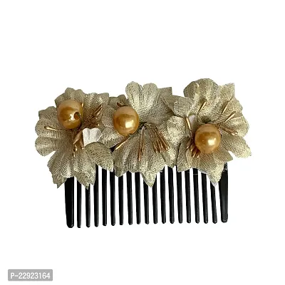 VinshBond Flower Juda Comb Flower clip for Bun Head Comb (Color Multi Pack of 01)-thumb0