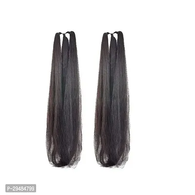 Classic 42Inchs Black Hair Parandi Choti/ Hair Extension For Womens Set Of 2-thumb0