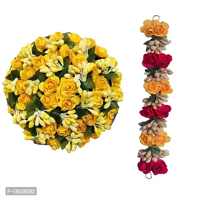 VinshBond Fancy Mogra Flower Gajra, Bun Juda Maker Flower Gajra Hair Accessories For Women and Girls Multicolor (Pack-02)-thumb0