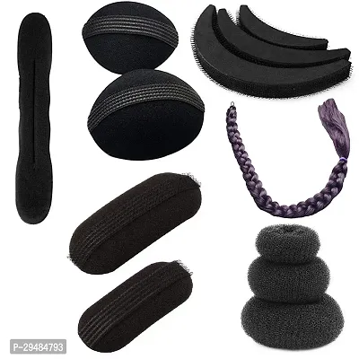 Classic Combo Hair Accessories Set With 24Inchs Black Hair Prandi/ Hair Extension And Puff Maker Hair Bridal Kit-thumb0