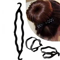 Classic Pack Of 2 Medium Or Small Size Styling Clip Bun Maker Black With 2 Piecesjuda Maker Hair Accessories For Girls/ Women, Black-thumb2