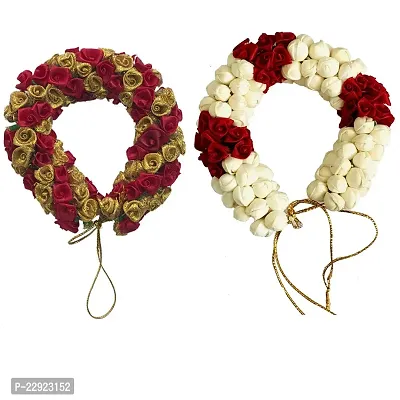 VinshBond Artificial Flower Juda Gajra Accessories For WomenGirls Pack of 2 (Colour  Multicolur)-thumb0