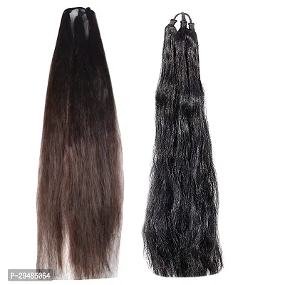 Classic Hair Choti Hair Prandi / Hair Extension Combo Of Black And Brown Hair Extesion, Pack Of 2