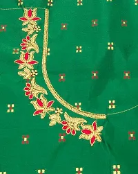 SilkArtShop Havy Embroidery Work Unstitched Blouse Material for Women (Front Side Work) (Back Side Work) (Side Sleeve Work) (ONLY Work Fabric  0.80 Meter (Green))-thumb1