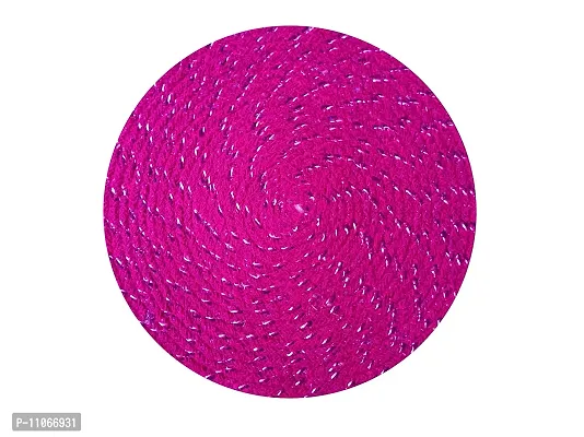 ROUSN Cotton Round Doormat for Bed Room/Living Room/ Out Door/ Kitchen Door Size 43 X 43 CM Round Set of 5 Pieces Multi Colour-thumb3