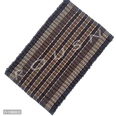 ROUSN Kitchen Floor mat with Doormat 100 % Cotton Hand Loom Rib Rugs (Brown Silk)-thumb3