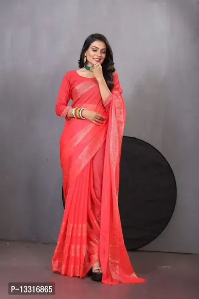 Stylish Fancy Chiffon Saree With Blouse Piece For Women