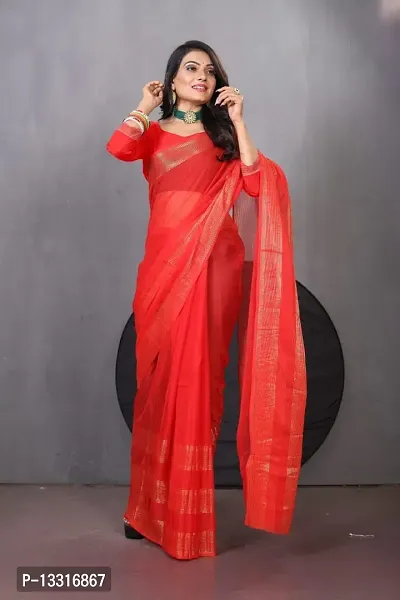 Stylish Fancy Chiffon Saree With Blouse Piece For Women