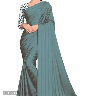 Stylish Fancy Satin Silk Saree With Blouse Piece For Women