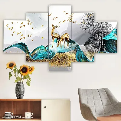 Modern Set of Five Framed Wall Painting for Home Decoration-thumb4