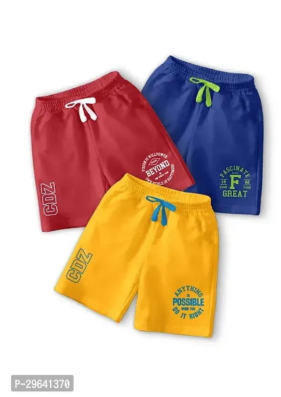 CODEZ Pack of 3 Boys Printed Outdoor Shorts-thumb0