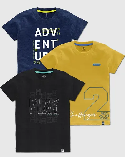 Stylish Blend Tees For Boys, Pack of 3