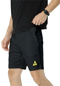 Mens Cotton Blend Regular Fit Logo Printed Outdoor Shorts Pack of 2-thumb2