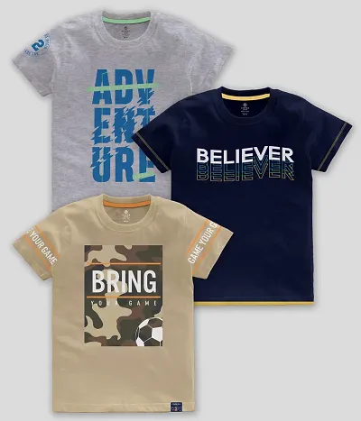 Stylish Blend Tees For Boys, Pack of 3