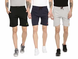 ARDEUR Mens Pack Of 3 Cotton Blend Regular Fit Logo Printed Outdoor Shorts-thumb3