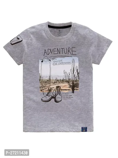 Stylish Cotton Blend Printed Tees For Boys