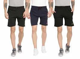 ARDEUR Mens Pack Of 3 Cotton Blend Regular Fit Logo Printed Outdoor Shorts-thumb3