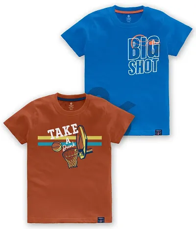 Trending Design Printed Round Neck T-Shirt For Boys