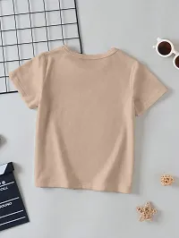 Stylish Brown Cotton Blend Self Pattern Tees For Boys-thumb1