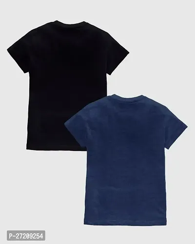 Stylish Multicoloured Cotton Blend Printed Tees For Boys-thumb2