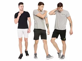 ARDEUR Mens Pack Of 3 Cotton Blend Regular Fit Logo Printed Outdoor Shorts-thumb4