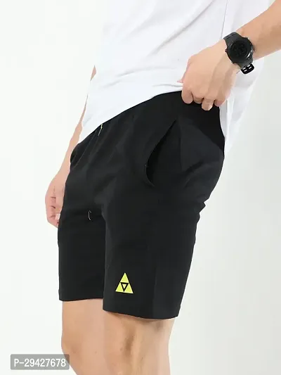 Mens Cotton Blend Regular Fit Logo Printed Outdoor Shorts-thumb0