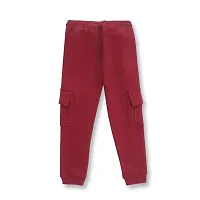 CODEZ Boys Maroon Midrise Cotton Blend Solid  Cargo Joggers-thumb1