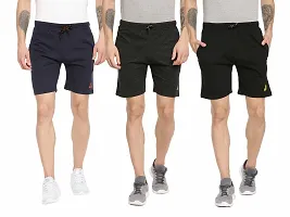 ARDEUR Mens Pack Of 3 Cotton Blend Regular Fit Logo Printed Outdoor Shorts-thumb3