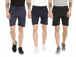 ARDEUR Mens Pack Of 3 Cotton Blend Regular Fit Logo Printed Outdoor Shorts-thumb3