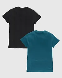 Stylish Multicolored Cotton Blend Printed Tees For Boys, Pack of 2-thumb1