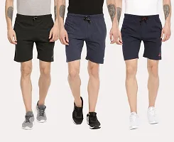 ARDEUR Mens Pack Of 3 Cotton Blend Regular Fit Logo Printed Outdoor Shorts-thumb3