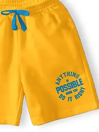 CODEZ Self design Yellow Cotton Blend Printed Shorts For Boys-thumb2