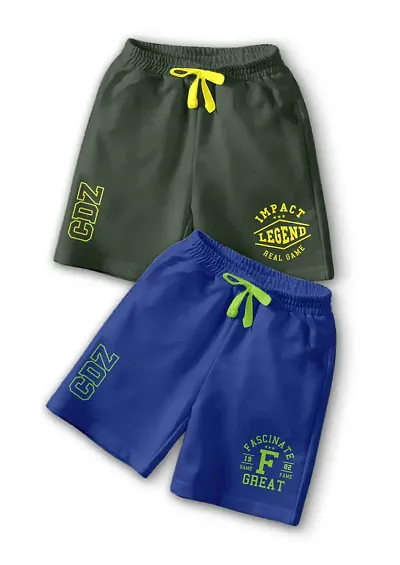 CODEZ Pack of 2 Self design Blend Shorts For Boys