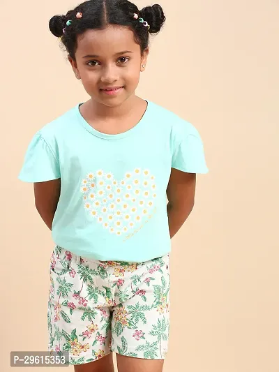 CODEZ Stylish Green Cotton Blend Printed Other For Girls-thumb0