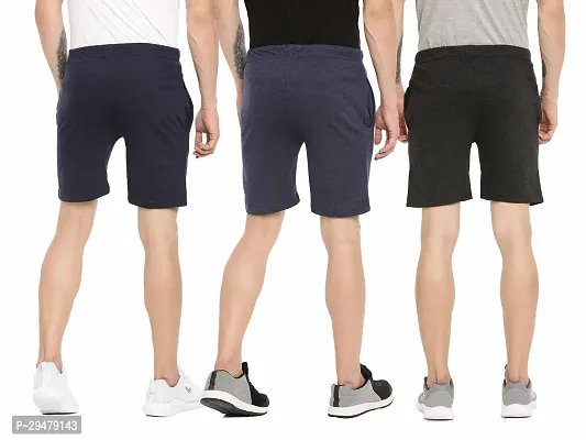 ARDEUR Mens Pack Of 3 Cotton Blend Regular Fit Logo Printed Outdoor Shorts-thumb2