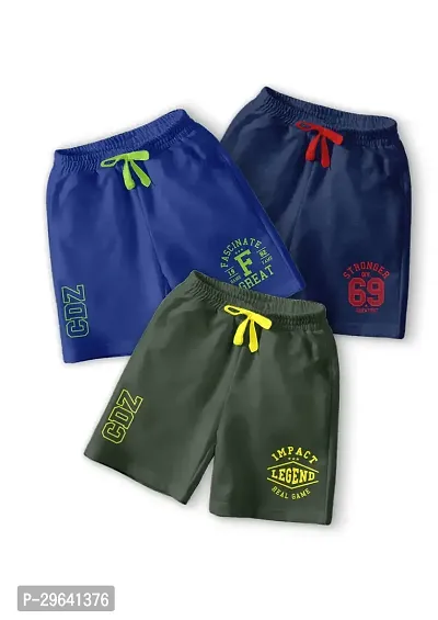 CODEZ Pack of 3 Boys Printed Outdoor Shorts-thumb0