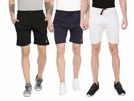 ARDEUR Mens Pack Of 3 Cotton Blend Regular Fit Logo Printed Outdoor Shorts-thumb3