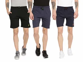 ARDEUR Mens Pack Of 3 Cotton Blend Regular Fit Logo Printed Outdoor Shorts-thumb3