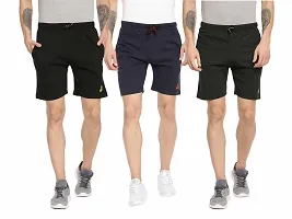 ARDEUR Mens Pack Of 3 Cotton Blend Regular Fit Logo Printed Outdoor Shorts-thumb3