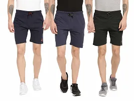 ARDEUR Mens Pack Of 3 Cotton Blend Regular Fit Logo Printed Outdoor Shorts-thumb3