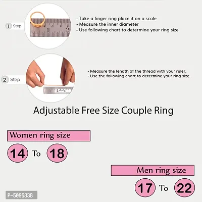 Shimmering Designer Alloy Adjustable Couple Rings Set with 2 Piece Red Rose Gift Box - 2 Pairs-thumb4
