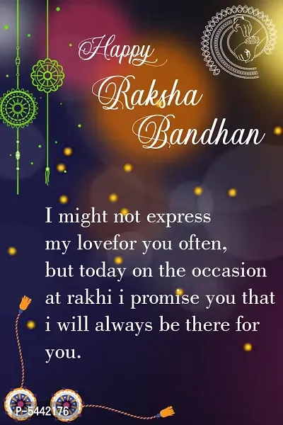 Rakhi Rudraksh "Radha Krishna" With Bhabhi Rakhi With Roli Chawal And Greeting Card-thumb3