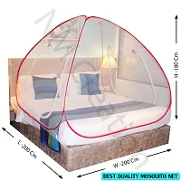 Red And Black Mosquito Net Foldable Double Bed Net King Size Set 2-thumb1