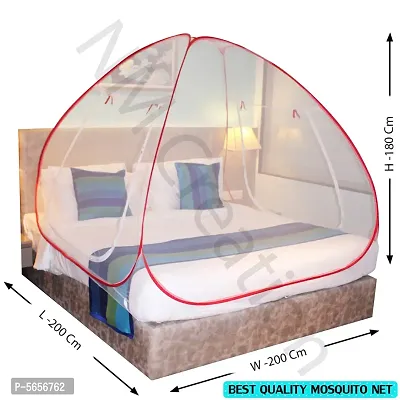 Red And Black Mosquito Net Foldable Double Bed Net King Size Set 2-thumb2