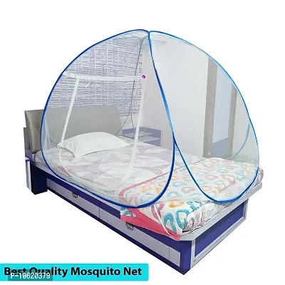 Mosquito Net Polyester Foldable for Adult Single Bed White Color and Blue Patti-thumb5