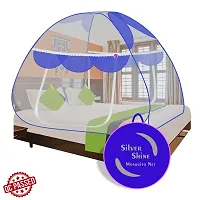 Amazing Polyester Blue Color Double Bed Foldable Design Mosquito Net Machardani-thumb3