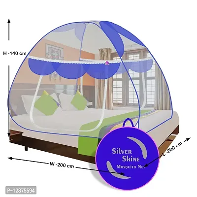 Amazing Polyester Blue Color Double Bed Foldable Design Mosquito Net Machardani-thumb5